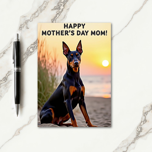 Loyal Mothers Day Sunset Dog Card
