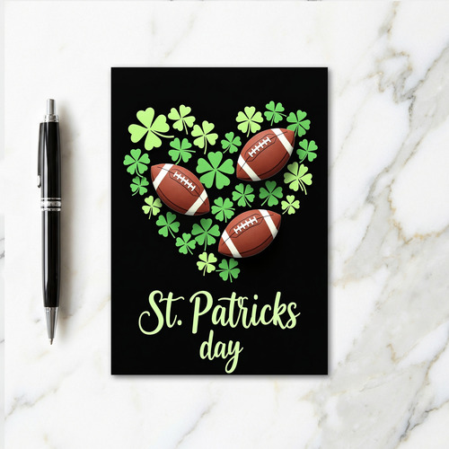 Luck And Football St Patricks Card