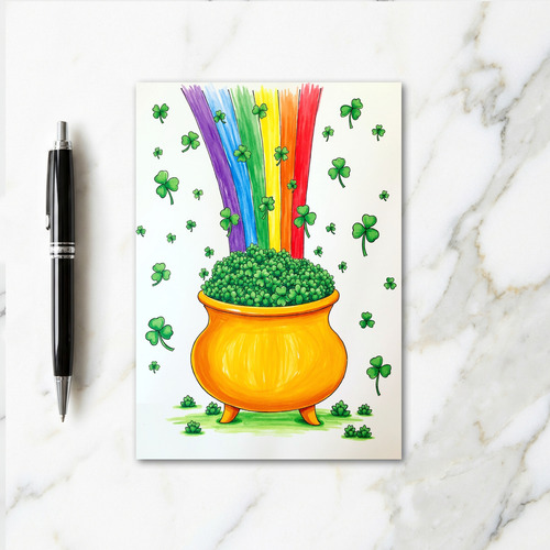 Luck And Gold Shamrock Card