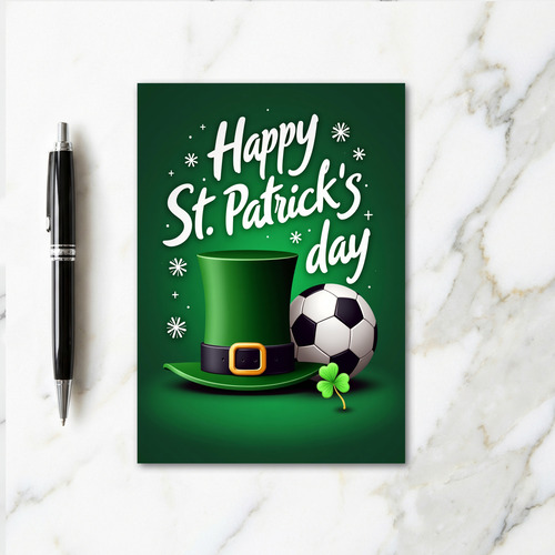 Luck And Soccer St Patricks Card