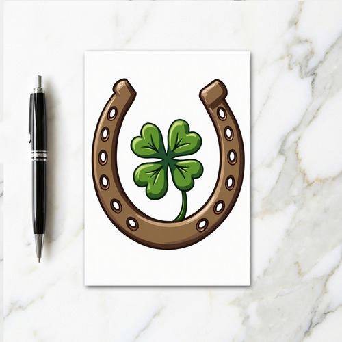 Luck Horseshoe Faux Gold Foil Card