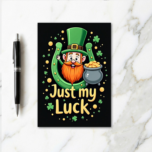 Luck Leprechaun Glitter Texture Card