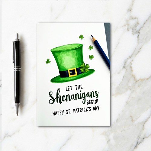 Luck Leprechaun Hat Happy Day Card