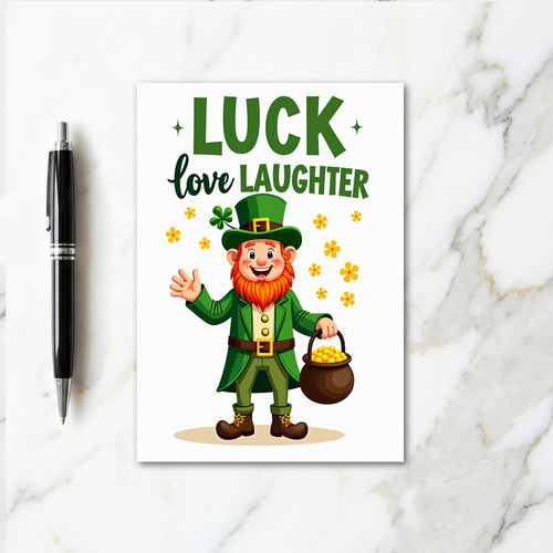 Luck Love Laughter Irish Card