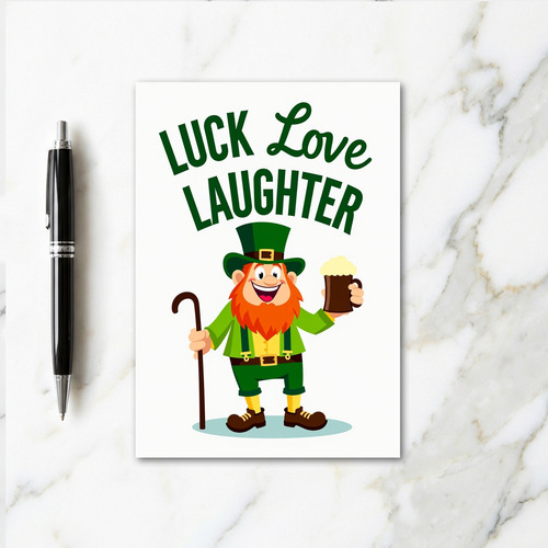 Luck Love Laughter Leprechaun Card