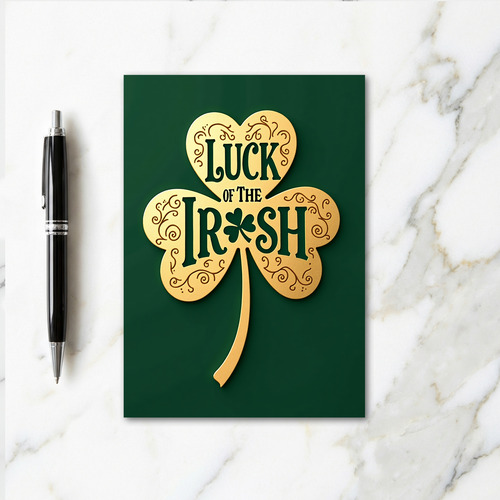 Luck Of The Irish Clover Card