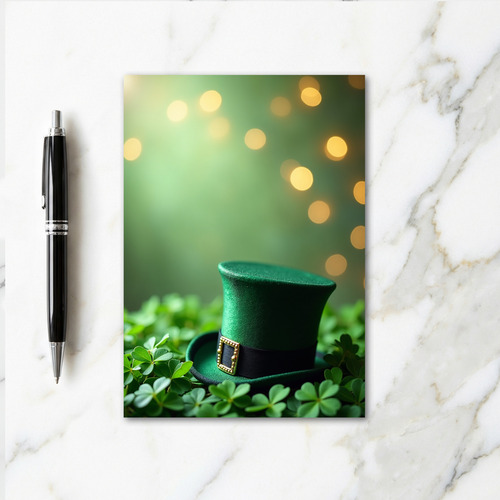 Luck Of The Irish Top Hat Card