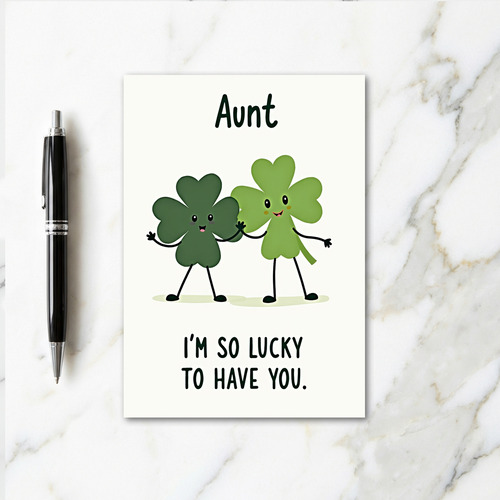 Lucky Aunt Clover Card
