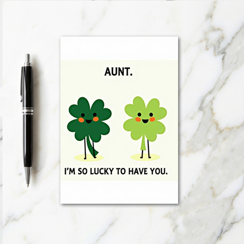 Lucky Aunt Glitter Texture Card