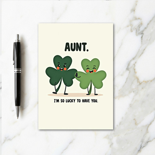 Lucky Aunt Love Shamrock Card