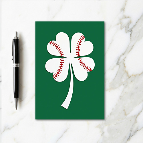 Lucky Baseball Clover Card