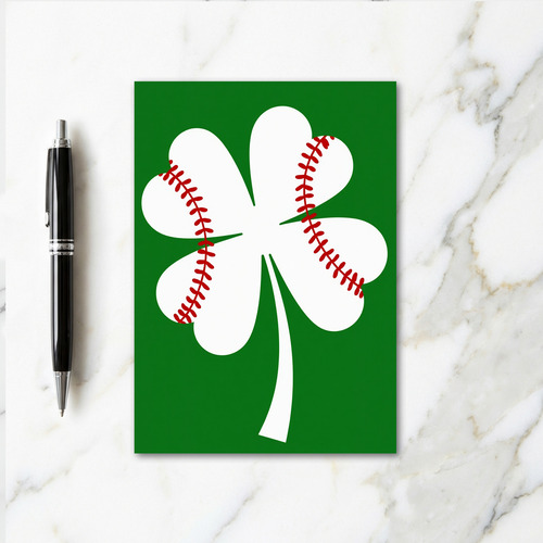 Lucky Baseball Four Leaf Clover Card