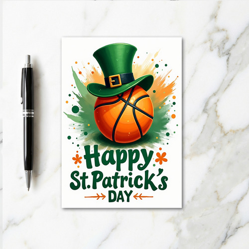 Lucky Basketball St Patricks Card