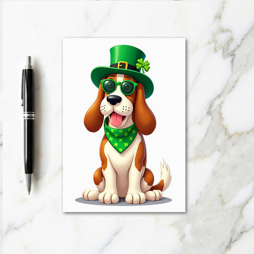 Lucky Beagle St Patricks Day Card