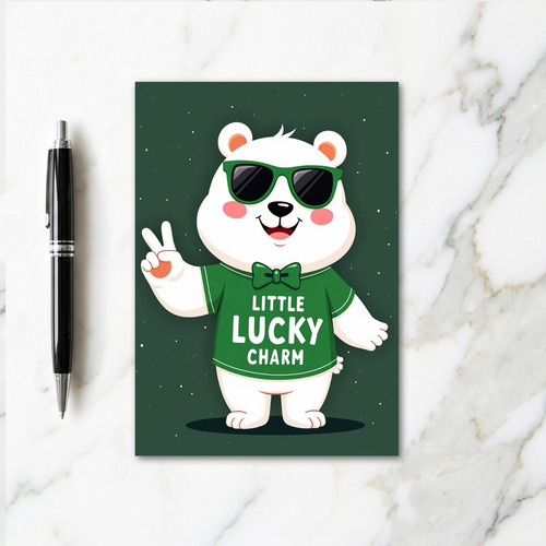 Lucky Bear Charm Greeting Card