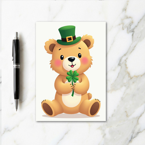 Lucky Bear Clover Card