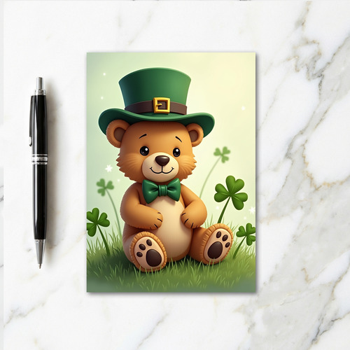Lucky Bear St Patricks Day Card