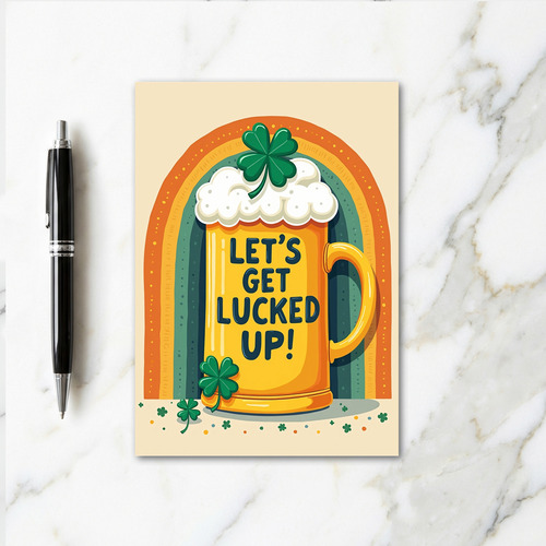 Lucky Beer Rainbow Pattern Card