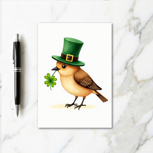 Lucky Bird St Patricks Day Card
