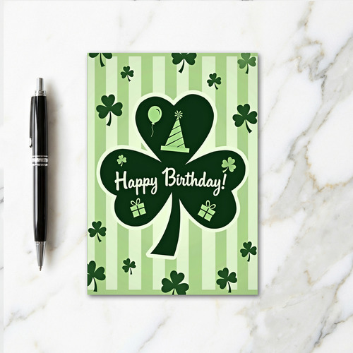 Lucky Birthday Green Scene Card