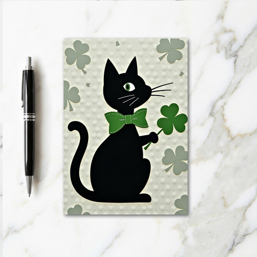Lucky Black Cat Art Card