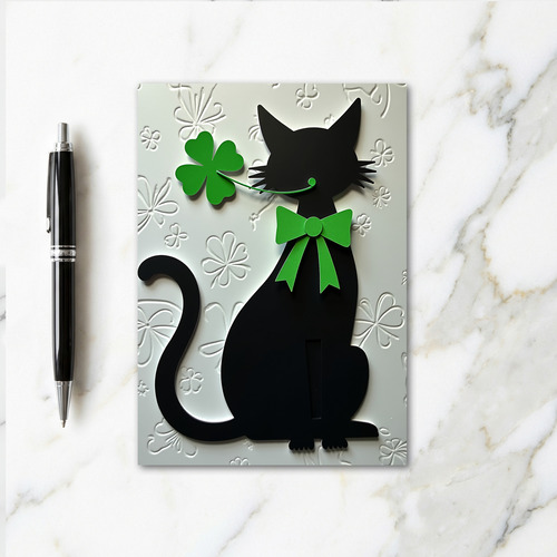 Lucky Black Cat Fun Time Card