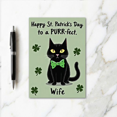 Lucky Black Cat Wife Card