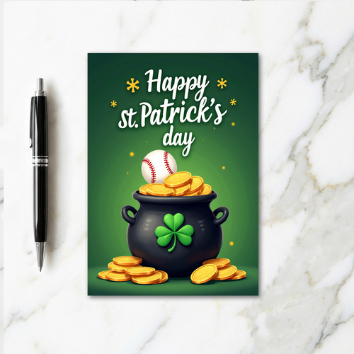 Lucky Black Pot St Patricks Day Card