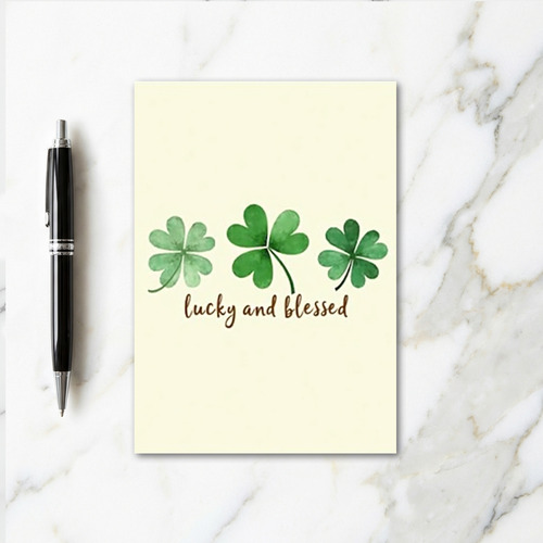 Lucky Blessed Shamrock Art Card
