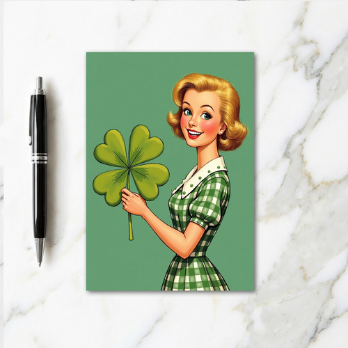 Lucky Blonde Retro Pop Art Card