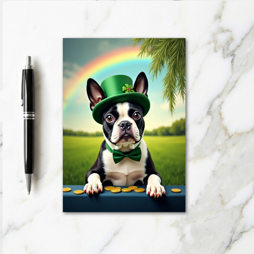 Lucky Boston Terrier Day Card
