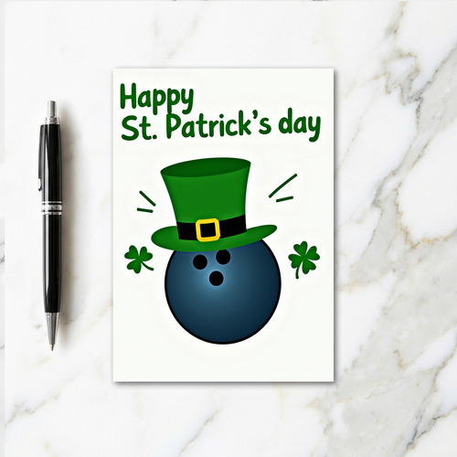 Lucky Bowling Ball St Patricks Card