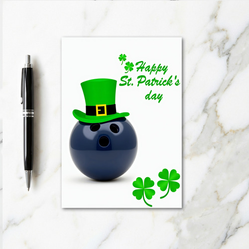 Lucky Bowling Ball St Patricks Day Card