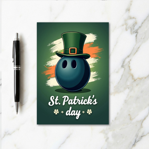 Lucky Bowling St Patricks Day Card
