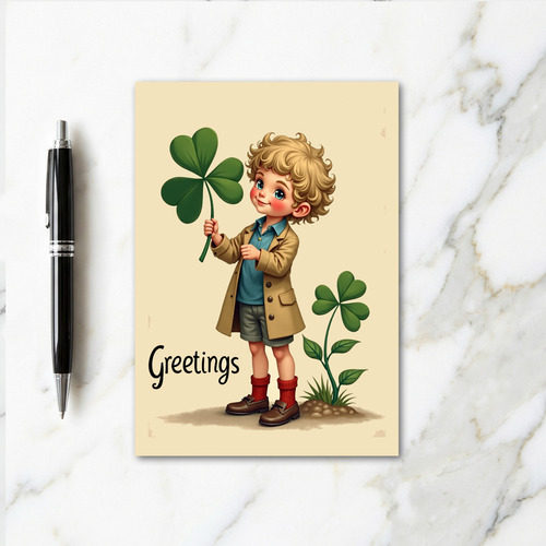 Lucky Boy Greetings Card