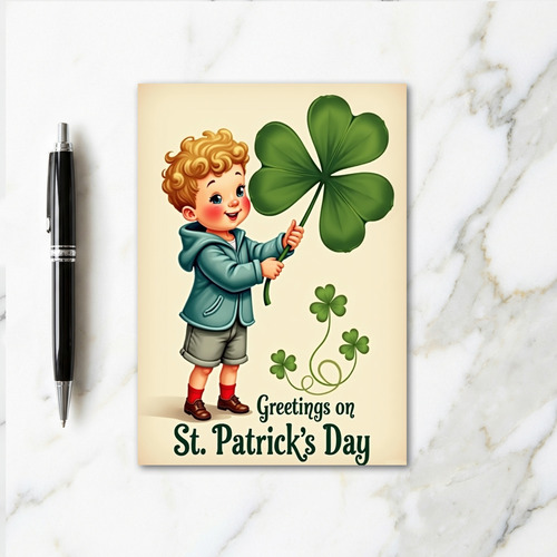 Lucky Boy Smile St Patricks Card