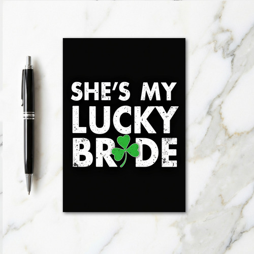 Lucky Bride Shamrock Card