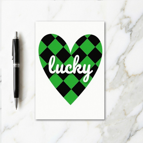 Lucky Buffalo Check Heart Card