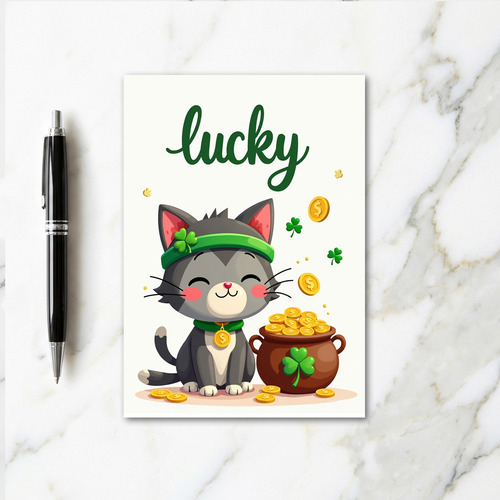 Lucky Cat Gold Coin Card
