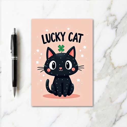 Lucky Cat Good Fortune Card