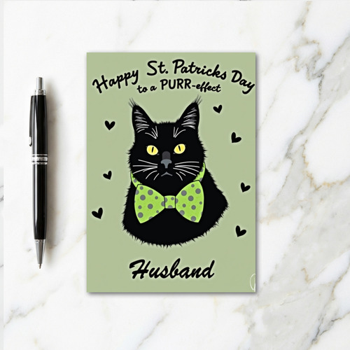 Lucky Cat Husband St Patricks Day Card