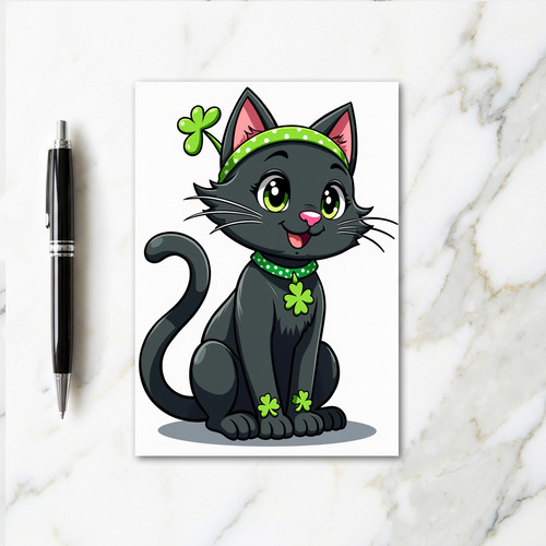 Lucky Cat Polka Dot Card