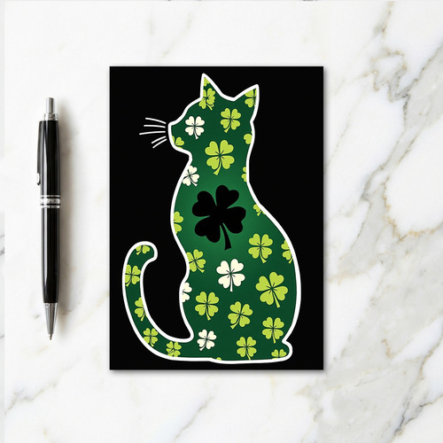 Lucky Cat Shamrock Art Card