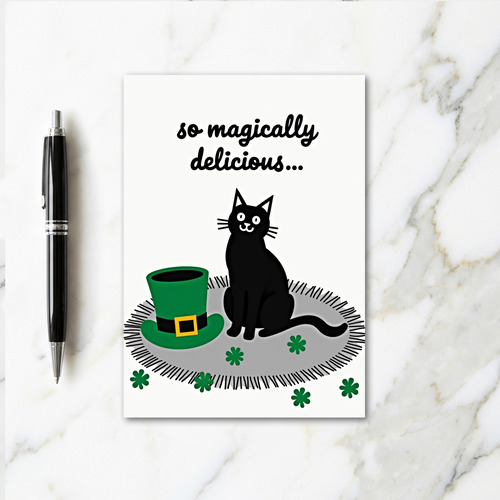 Lucky Cat Shamrock Card