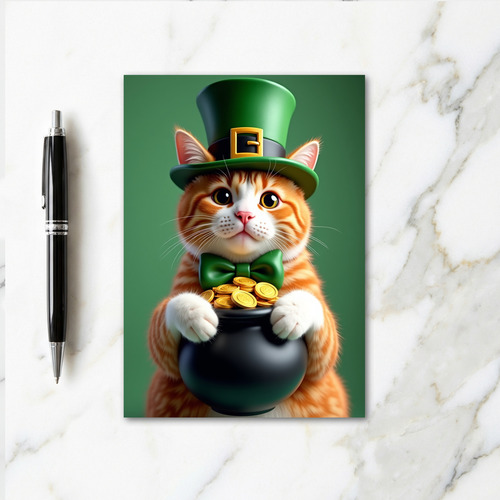 Lucky Cat St Patricks Day Card