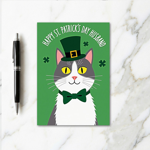 Lucky Cat St Patricks Day Husband Card