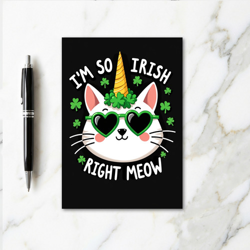Lucky Cat Unicorn Irish Card