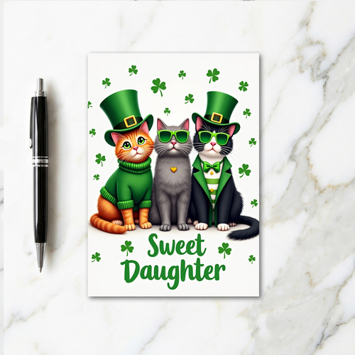 Lucky Cats Daughter St Patricks Card