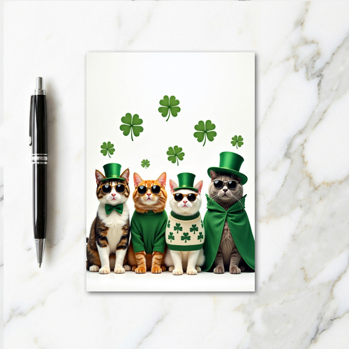 Lucky Cats St Patricks Day Card