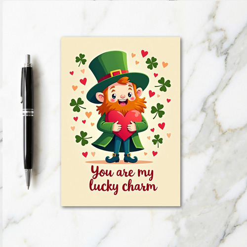 Lucky Charm Leprechaun Heart Card